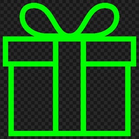 Green Lime Line Outline Gift Box Icon Transparent PNG