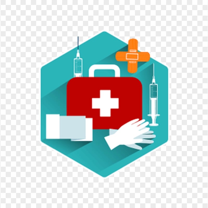 First Aid Bag Health Syringe Injection Gloves Icon