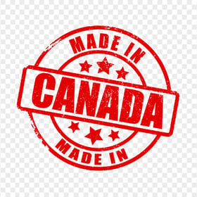 HD Red Round Made In Canada Stamp PNG