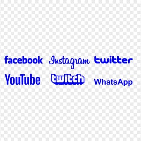 HD Social Media Blue Logos PNG