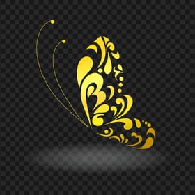 HD Yellow Gold Vector Butterfly Transparent PNG