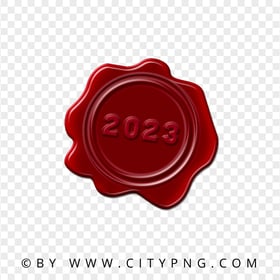 2023 Number Red Seal Wax Stamp PNG