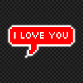 HD Red I Love You Bubble Text Message PNG
