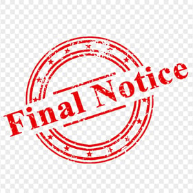 Final Notice Red Stamp HD Transparent Background