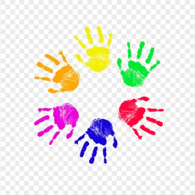 HD Child Childs Kids Colorful Circle Handprint PNG