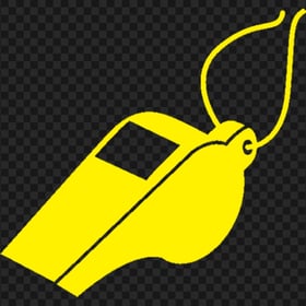 Yellow Football Referee Whistle Icon Transparent Background