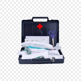 Opened Handbag First Aid Kit With Medicine Supply