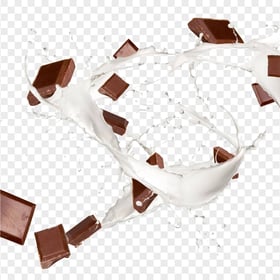 HD Chocolate Bars With Milk Splash PNG