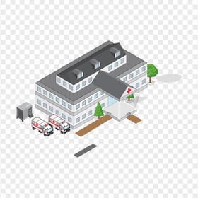 3D Cartoon Hospital Health Isometric Illustration