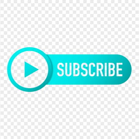 HD Outline Youtube Subscribe Aqua Blue Button Logo PNG
