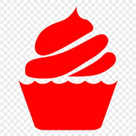 Red Cupcake Silhouette Icon PNG