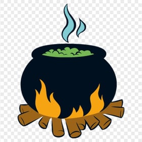Cartoon Clipart Halloween Witch Cauldron Pot HD PNG