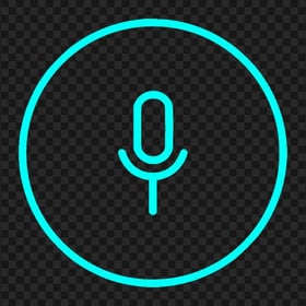 Round Voice Recorder Mic Line Light Blue Icon HD PNG
