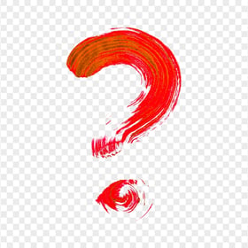 Red Brush Stroke Question Mark PNG IMG