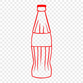 HD Red Outline Cola Coke Soda Bottle Icon PNG