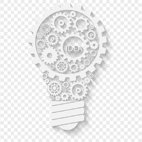 HD White Bulb Gears Illustration PNG