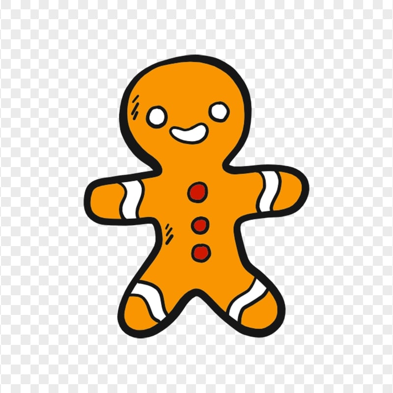Clipart Cartoon Gingerbread Man Gingy Icon PNG