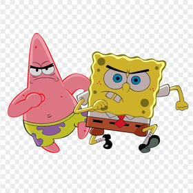 HD Spongebob And Patrick Looking Angry Characters Transparent PNG