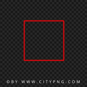 HD Red Neon Light Square Frame Transparent PNG