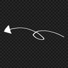 HD White Line Art Drawn Arrow Pointing Left PNG
