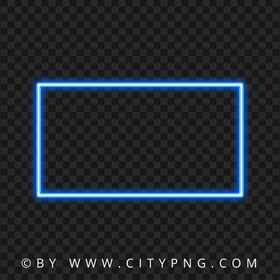 HD Blue Neon Horizontal Frame PNG