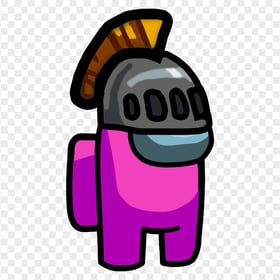 HD Pink Among Us Crewmate Character With Knight Helmet PNG