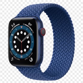 HD Blue Apple Watch Series 6 PNG