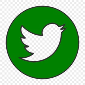 Aesthetic Green Round Twitter Icon PNG