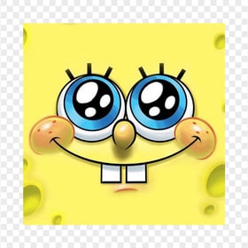 HD Spongebob Square Face Excited Cartoon Character PNG