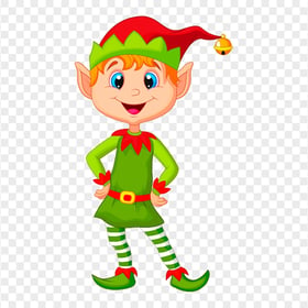 HD Cartoon Christmas Elf Smiling Transparent PNG