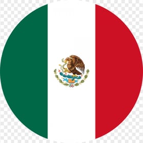 Circular Round Mexico Flag Icon FREE PNG