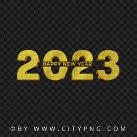 Gold Creative 2023 Happy New Year Design FREE PNG