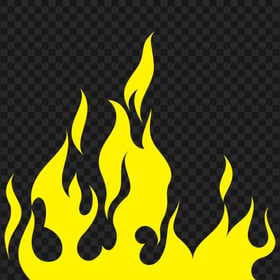 Yellow Fire Silhouette PNG