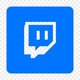 HD Blue Twitch TV Square Outline Icon Transparent Background PNG