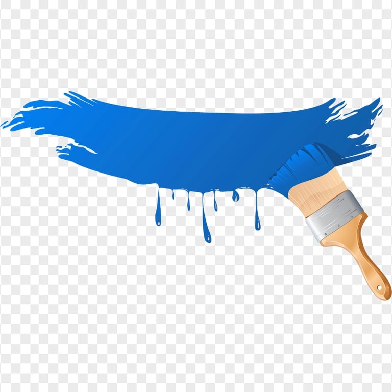 HD Blue Paint Brush Illustration Cartoon PNG