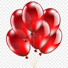 HD Group Of Red Balloons Flying PNG