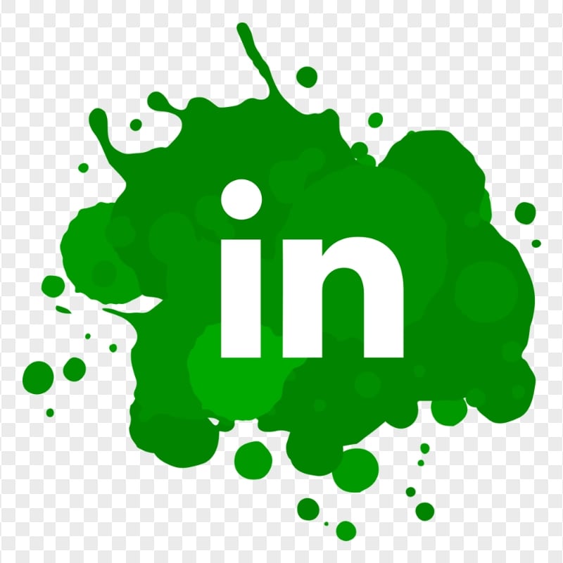 HD Green Linkedin Paint Splash Icon Transparent PNG