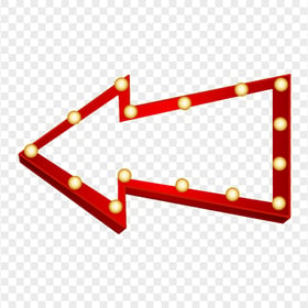 HD Red Arrow With Light Bulbs Point To Left PNG