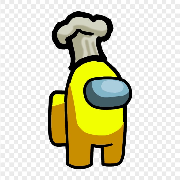 HD Yellow Among Us Crewmate Character With Chef Hat PNG