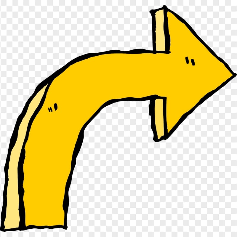 Cartoon Curved Arrow