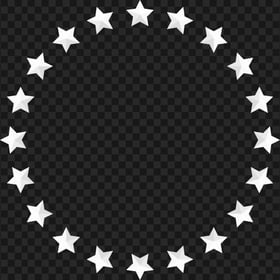 Circle Stars White Border Frame HD Transparent PNG