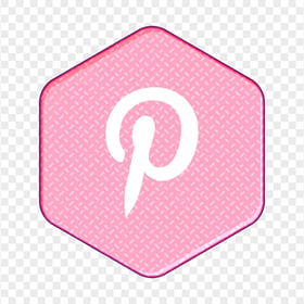 Pink Hexagon Form White P Pinterest Icon