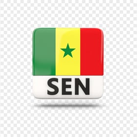 Senegal SEN Square Flag Icon PNG