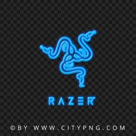 HD Razer Blue Neon Logo PNG