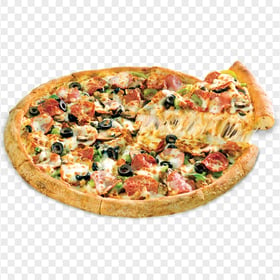 Tasty Pepperoni Pizza Cheesy Italian Fast Food Image PNG