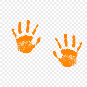 HD Orange Two Realistic Hand Print PNG