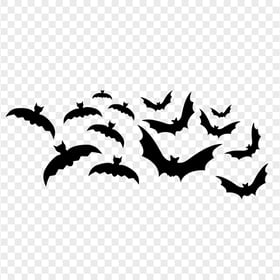 Group Of Bats Black Silhouette Flying