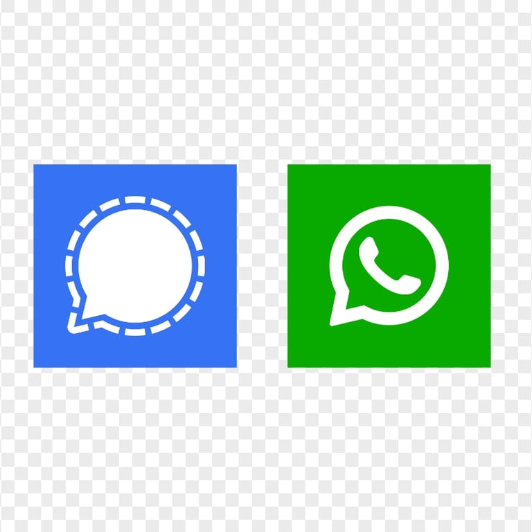 HD Signal Messenger & Whatsapp Square Icons PNG