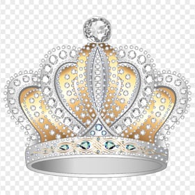 Download Diamond & Gold Silver Crown PNG