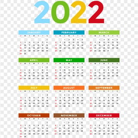 HD 2022 Calendar Transparent Background
